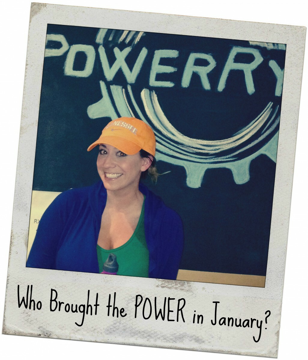 Polaroid style picture of Amy Lipcius with 'Who Brought the POWER in 'January'?